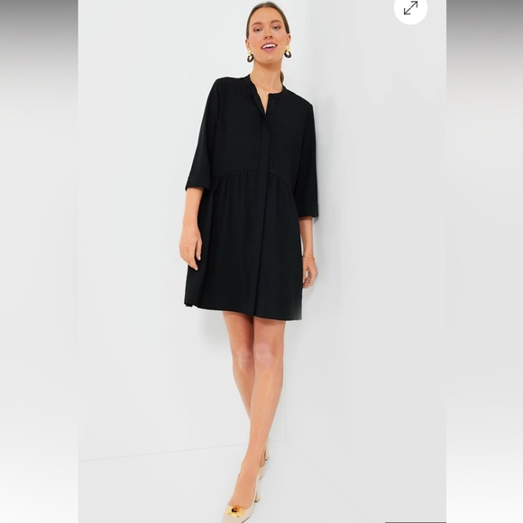 Tuckernuck Royal Black Crepe Shirt Dress - Picture 6 of 12
